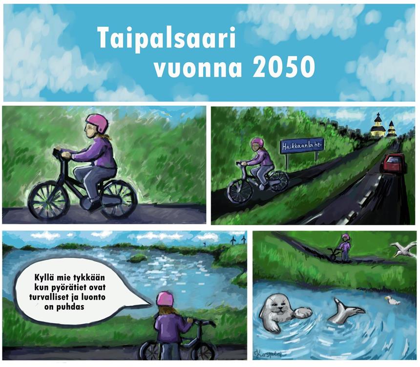 Sarjakuva Taipalsaari vuonna 2050